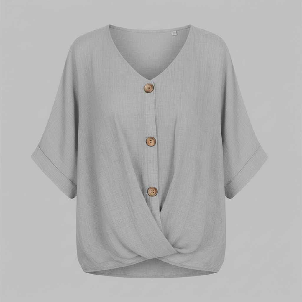 Elegant Blus med V-ringning | Damblus i Högkvalitativ Bomull