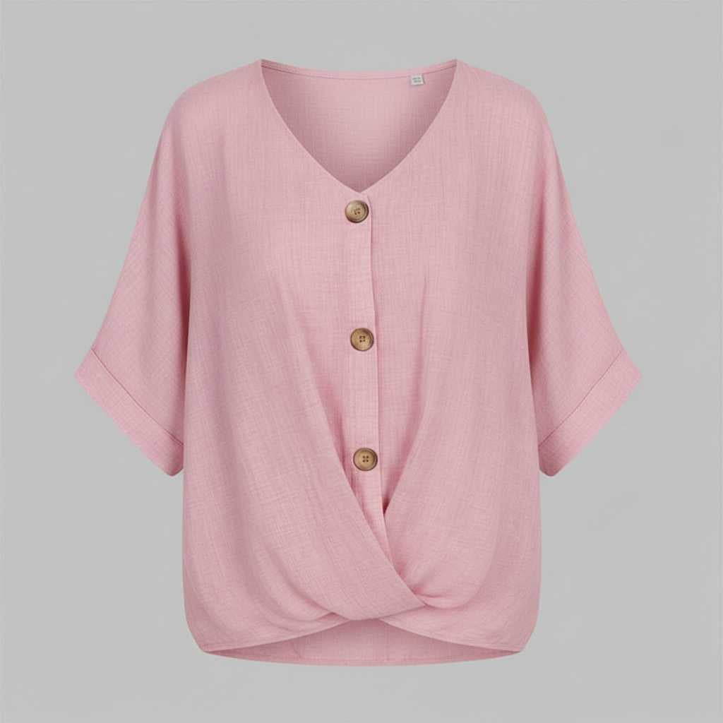 Elegant Blus med V-ringning | Damblus i Högkvalitativ Bomull