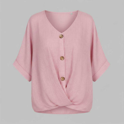 Elegant Blus med V-ringning | Damblus i Högkvalitativ Bomull
